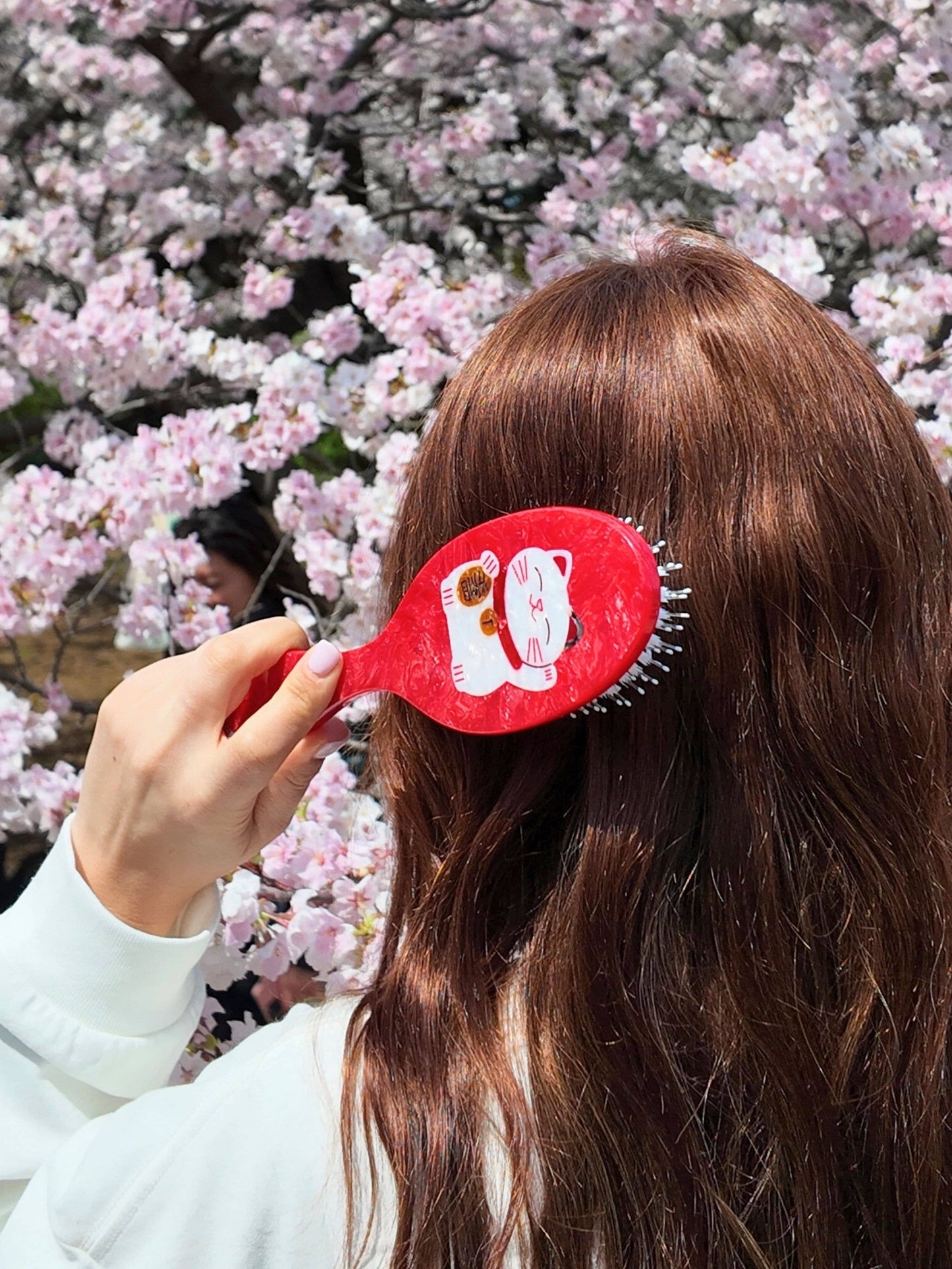 Solar Eclipse - Hand-painted Lucky Cat Amazing Hair Day Brush | Eco-Friendly