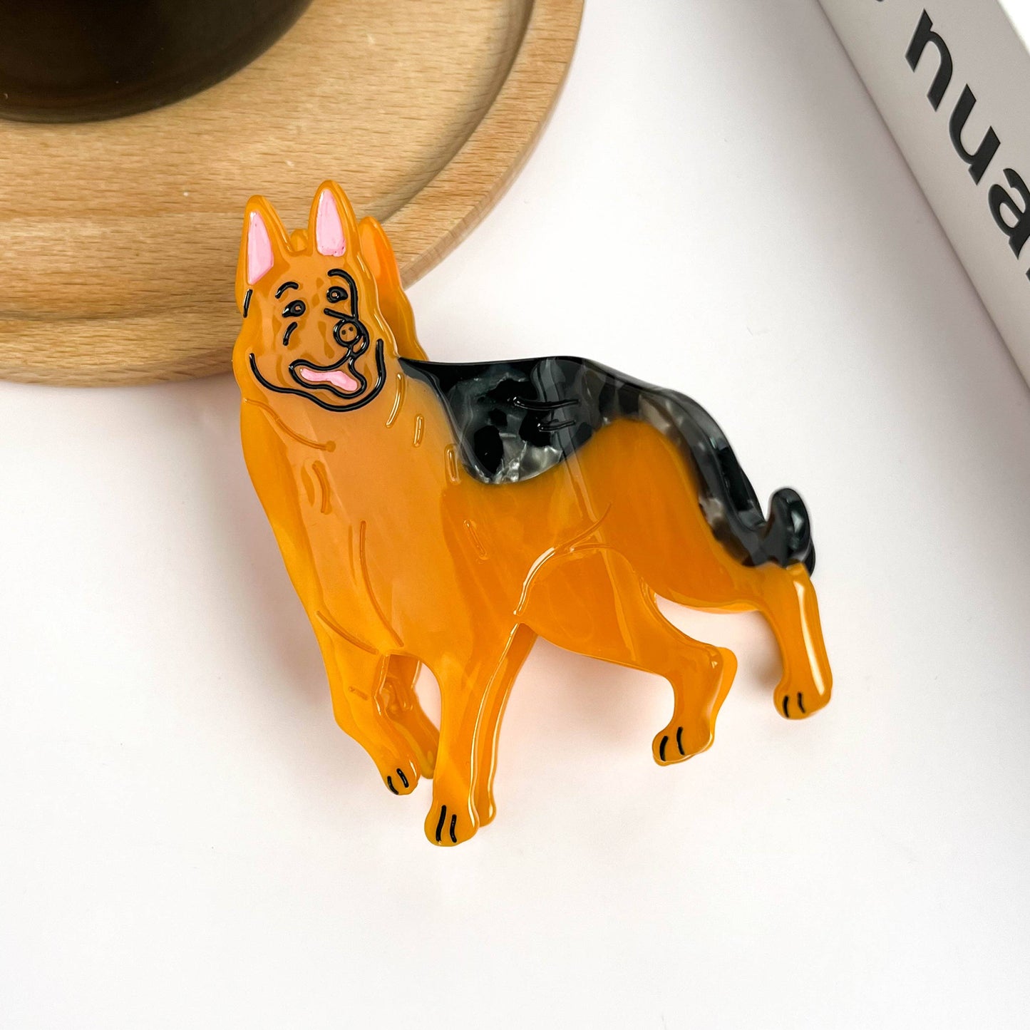 TheDivaSoap - Brown Dog Series Claw Clip, Shih Tzu Teddy Hair Clip: Pointer