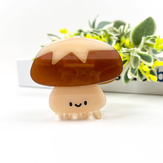 TheDivaSoap - Smiling Mushroom Hair Clip, Acetate Vegetable Claw Clips