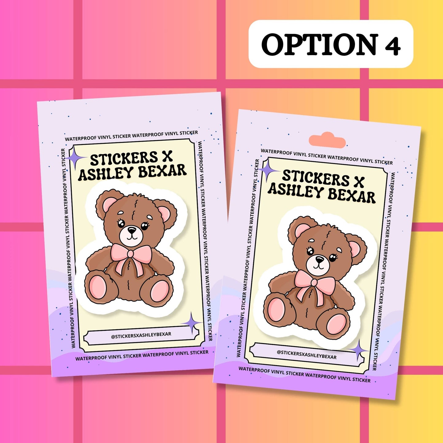 Stickers+ X Ashley Bexar - Christmas Tree with Pink Bow Christmas Girly Pink Holiday Waterproof Vinyl Sticker