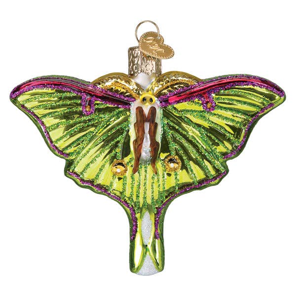 Old World Christmas - Luna Moth Ornament: 12665 / 12_10_6_12.5_S / 3.5 X 4 X 1