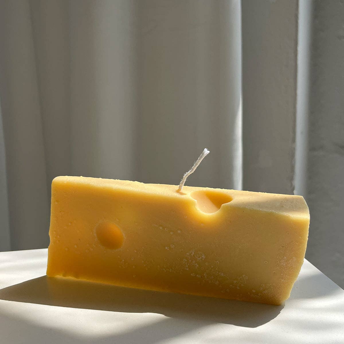 Scandles - Swiss Cheese Candle: Yellow / Unscented (Natural Soy) / Single Cheese