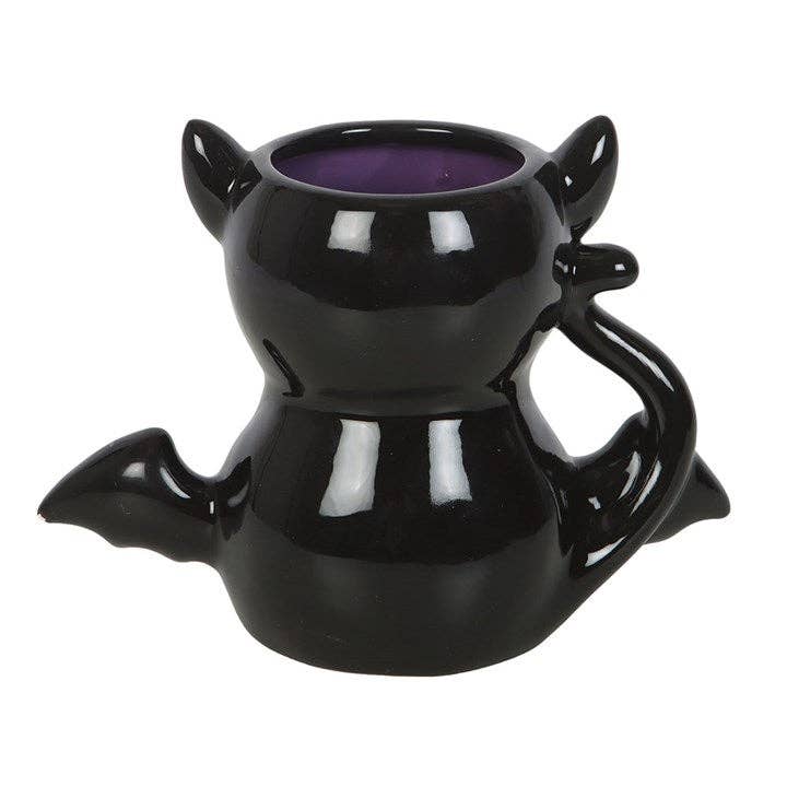 Cute and Creepy Gothic Bat Cat Halloween Mug - Thumbnail 4