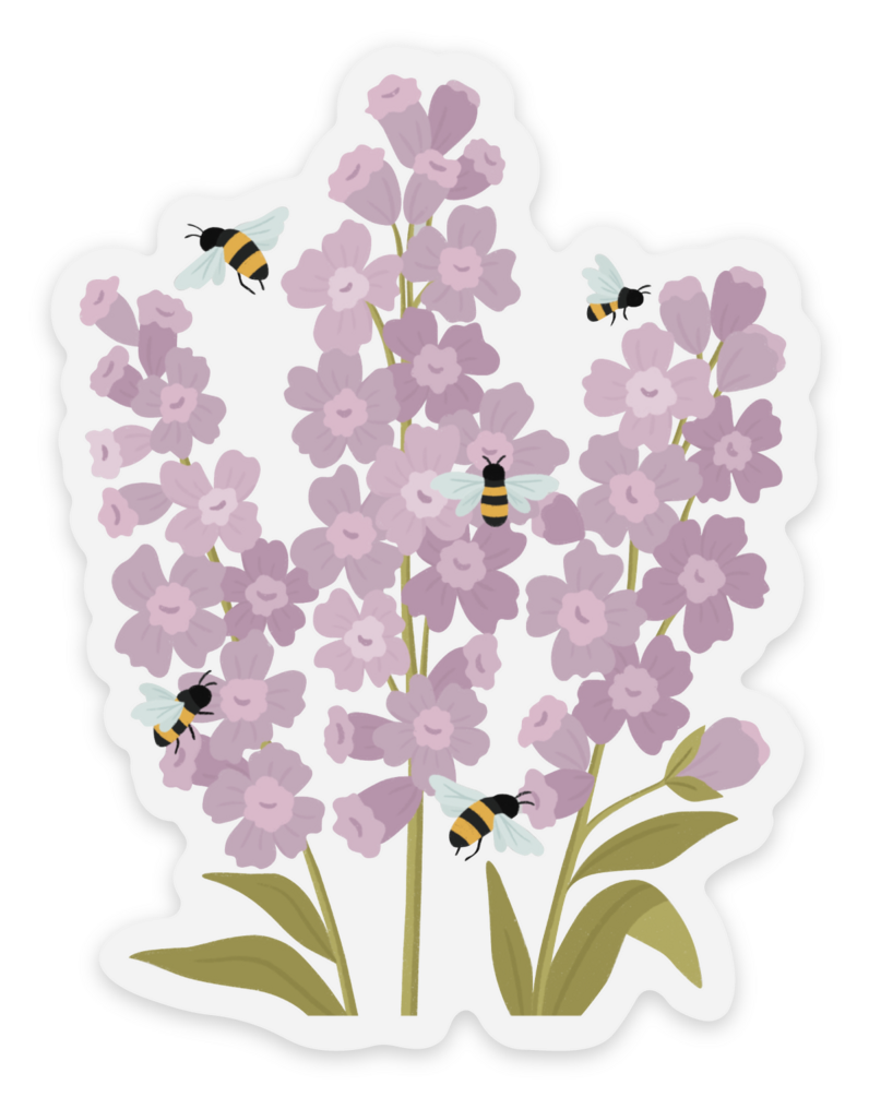 Elyse Breanne Design - Busy Lavender Bees Sticker 2.5x3.2in