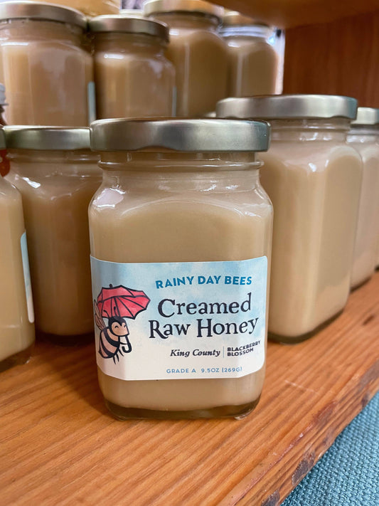 Rainy Day Bees - Pure Puget Sound Creamed Honey: 14 oz Jar / Skagit County Blackberry Blossom