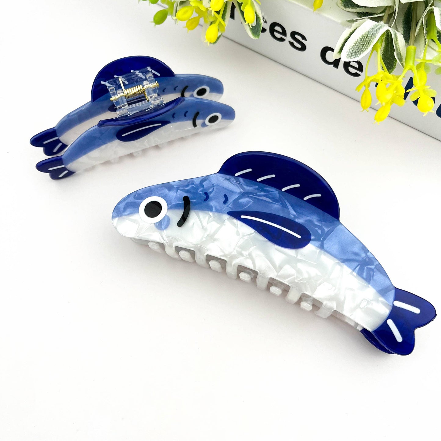 TheDivaSoap - Sardine Fish Claw Clip, Playful Marine Hair Accessory: Large
