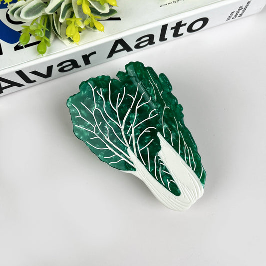 TheDivaSoap - Cabbage Claw Clip, Vegetable Hair Clip: Green