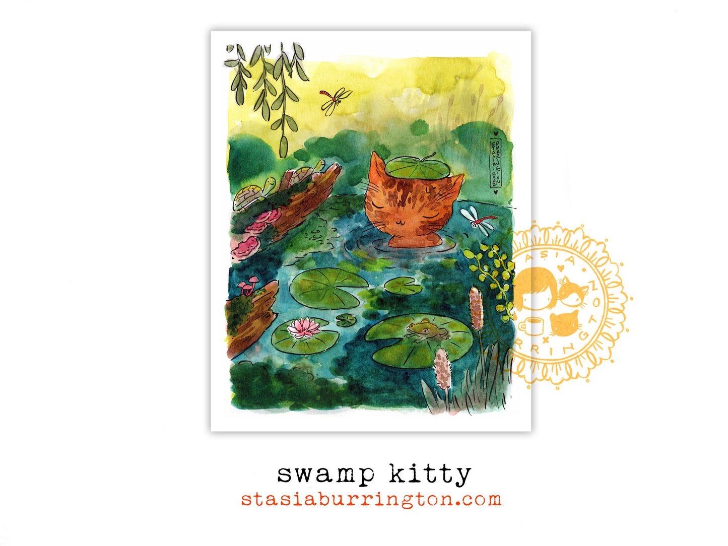 Stasia Burrington Illustration - 8 x 10" print - Swamp Kitty
