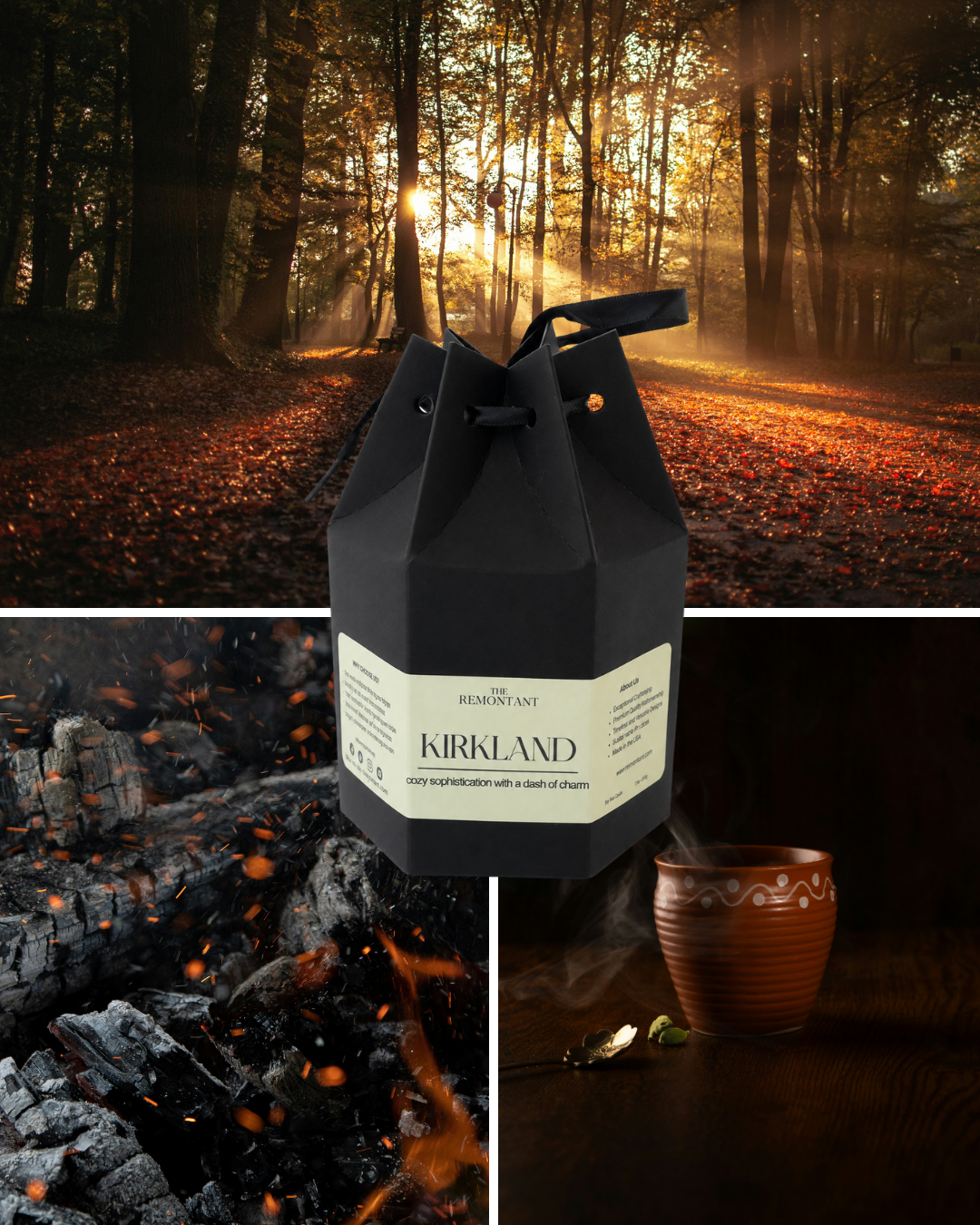 Kirkland Candle – PNW Collection | Tonka Bean, Charcoal & Warm Spice | Wood Wick Candle